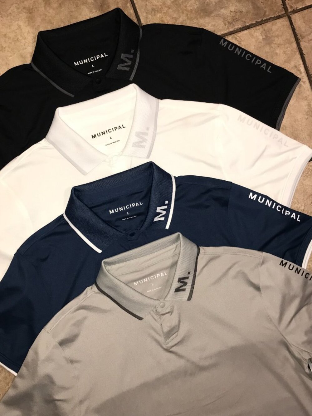 Lot of 4 Men's Municipal Polo Shirts-Size L